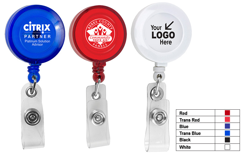 Cord Round Retractable Badge Reel and Badge Holder with Metal Slip Clip Attachment Cord Round Retractable Badge Reel and Badge Holder with Metal Slip Clip Attachment